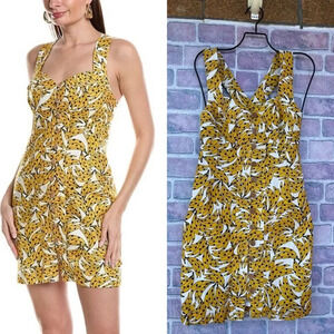 FARM RIO Spotted Bananas Cross-Back Mini Dress XS